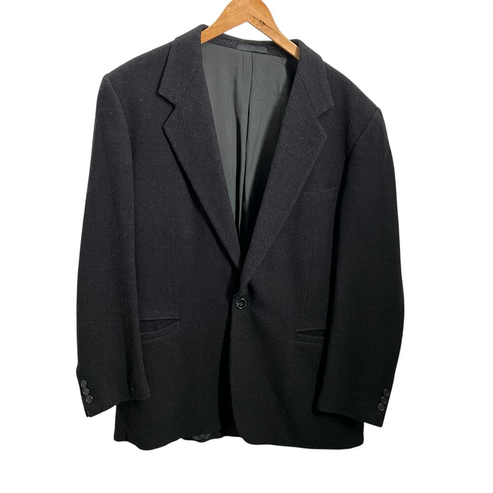 Versace V2 Blazer Black Wool  Made In Italy Double Vented 45/46 (Read)
